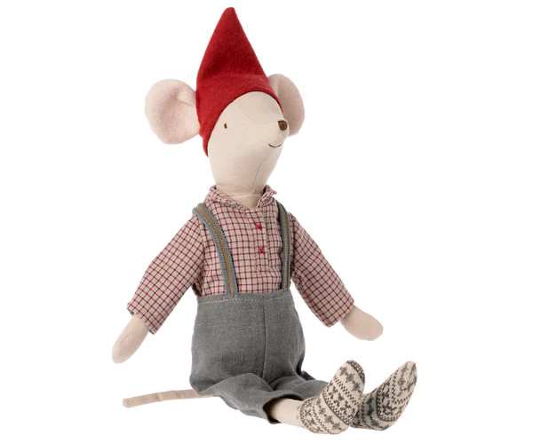 Medium Christmas Mouse, Boy - Overalls | MailegUSA