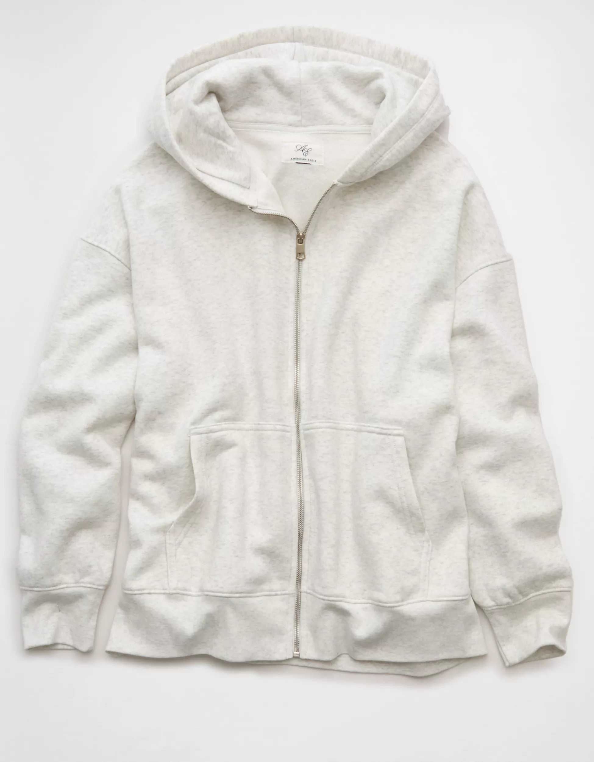 AE Everyday Luxe Oversized Zip-Up Hoodie | American Eagle Outfitters (US & CA)