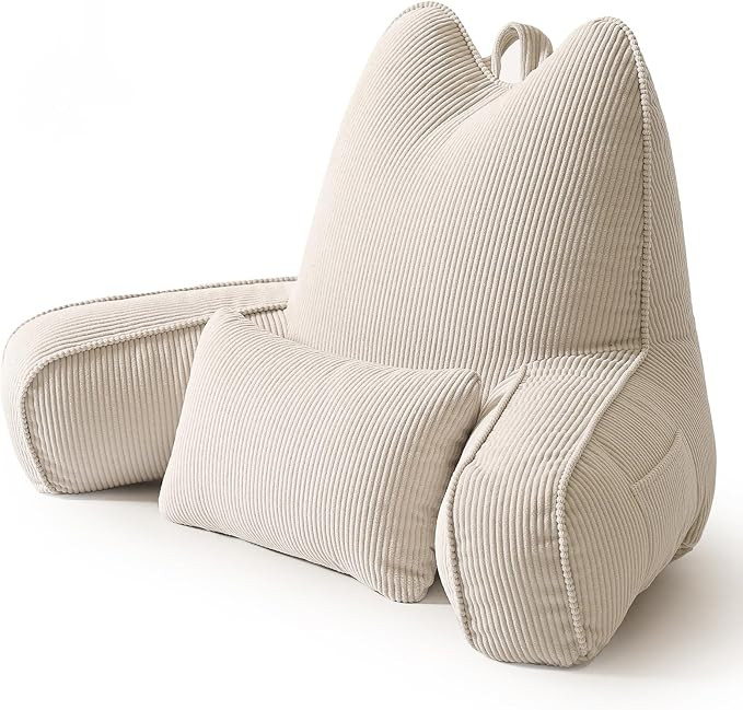 Patented Design Reading Pillow with Arms for Sitting Up, 2-in-1 Bed Rest Pillow with Detachable L... | Amazon (US)
