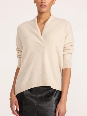 The Siena Wrap Neck Cashmere Pullover | Brochu Walker