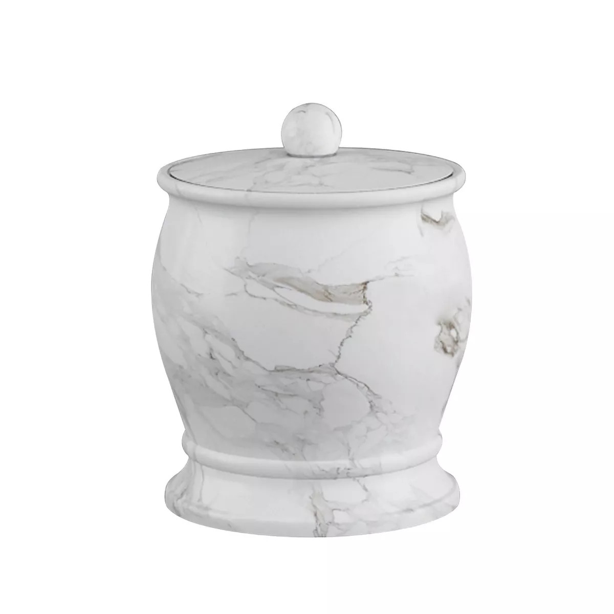 Marble Patterned Compton Q-tip Jar - Nu Steel: Resin Bathroom Organizer, Swab Container, 5.12" He... | Target