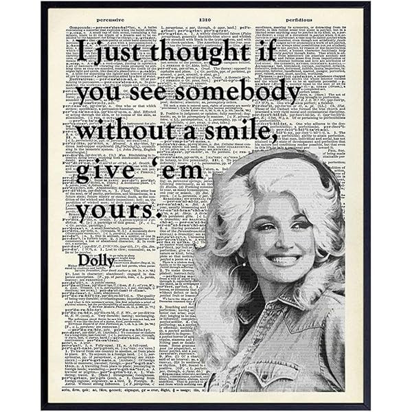 Dolly Parton Quote - Dictionary Wall Art Print - 8x10 Photo Picture - Unique Gift for Country Music, | Amazon (US)