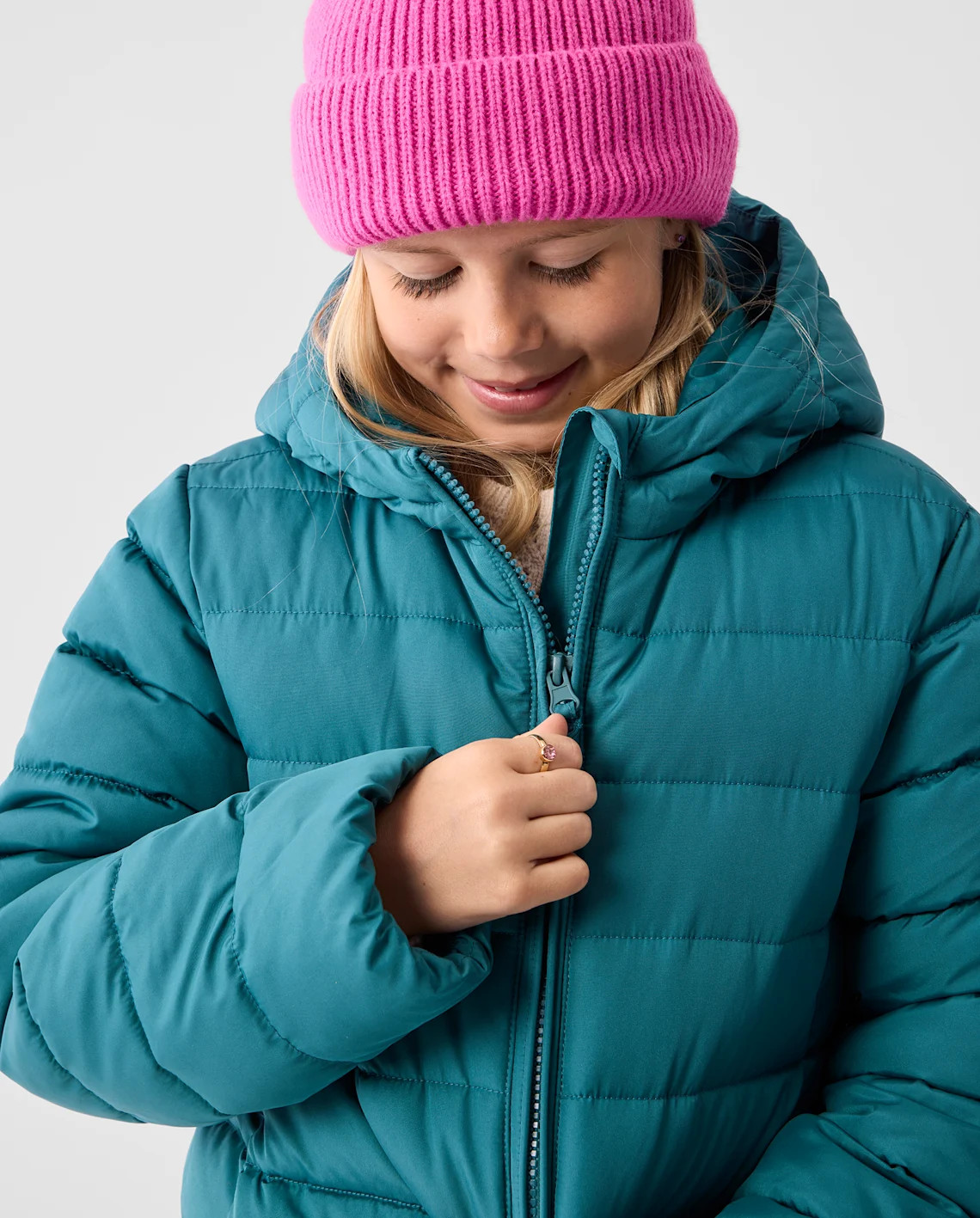 Girls Quilted Hooded Puffer Jacket - green | The Children's Place