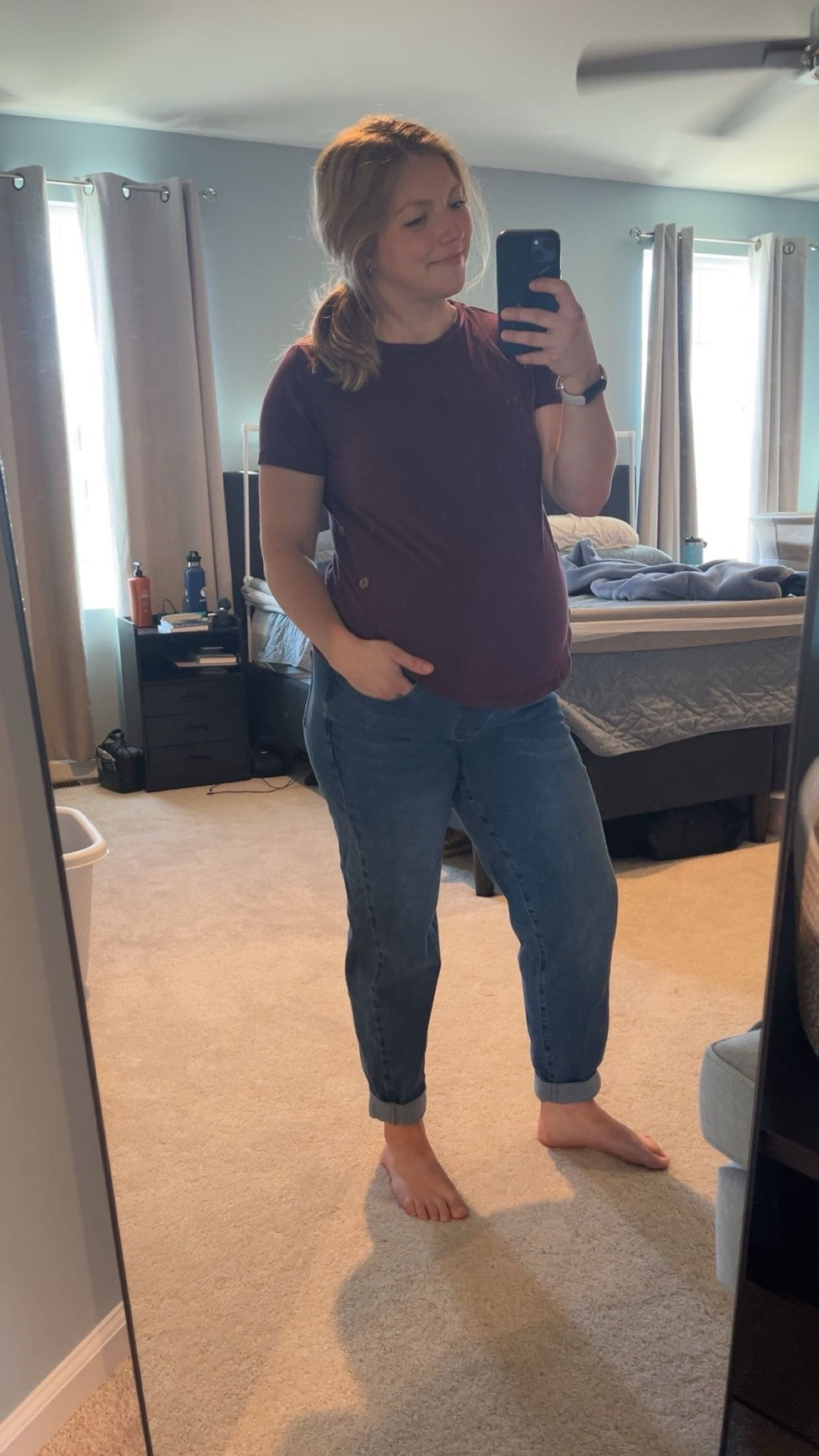 I can’t say enough about these maternity boyfriend jeans—comfy, casual, and cute!

(5’2.5”, Size M)
#MaternityFaves

#LTKBump #LTKmomlife