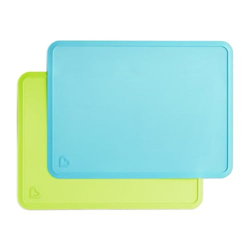 Munchkin® Spotless™ Silicone Placemats for Kids, 2 Pack, Blue/Green | Amazon (US)