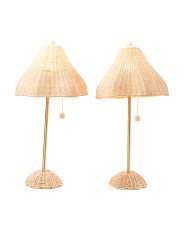 2pk 27in Rattan Woven Table Lamps | TJ Maxx