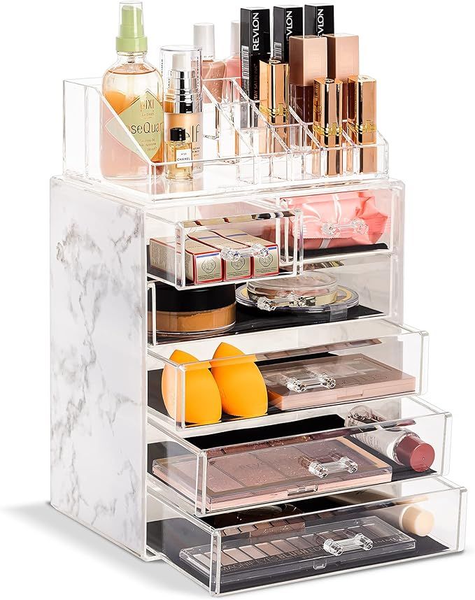 Sorbus® Luxe Marble Cosmetic Makeup and Jewelry Storage Case Display - Spacious Design - Great f... | Amazon (US)