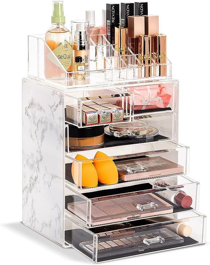Sorbus® Luxe Marble Cosmetic Makeup and Jewelry Storage Case Display - Spacious Design - Great f... | Amazon (US)