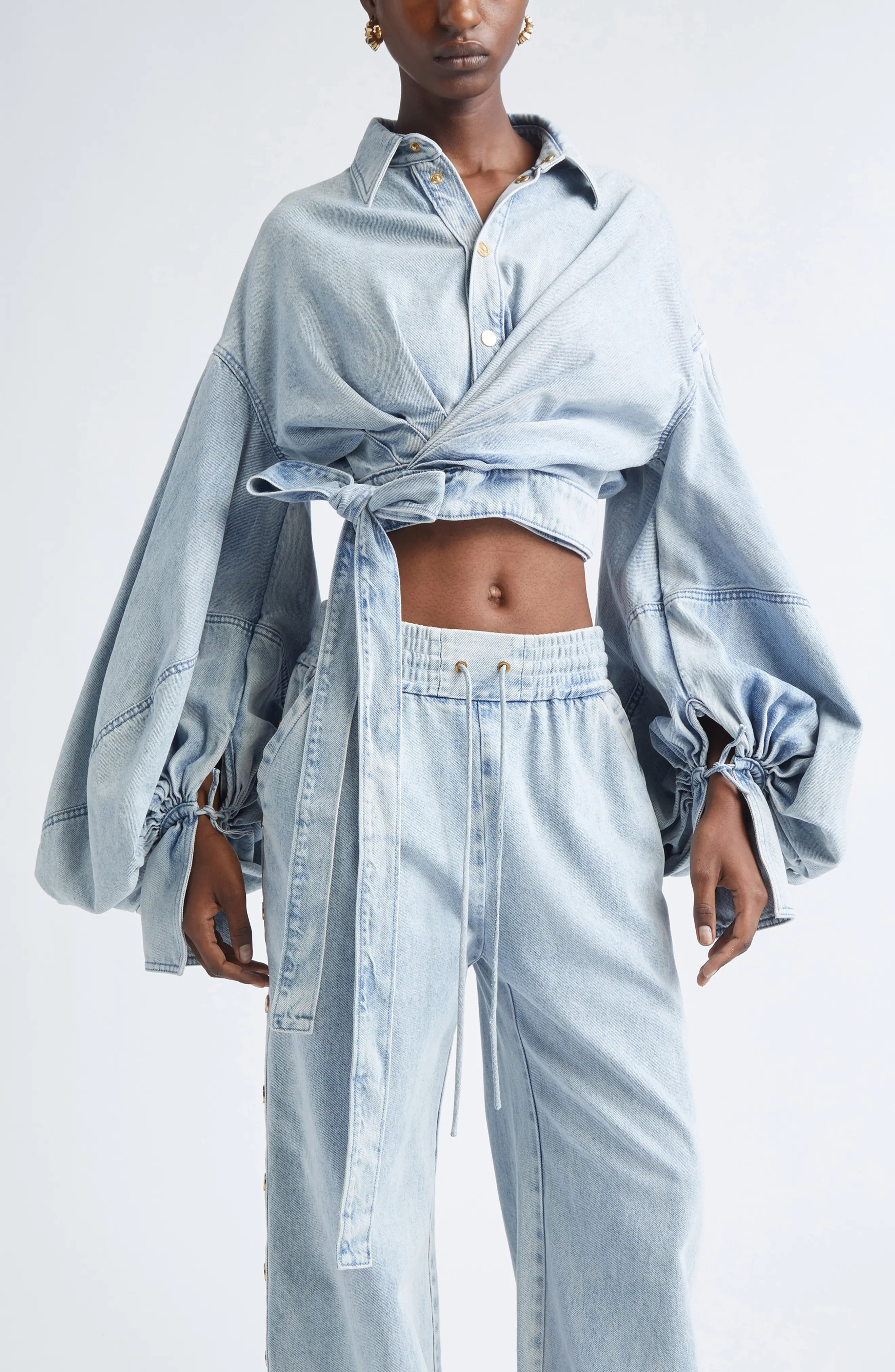 Rebellion Denim Wrap Crop Top (Women) | Nordstrom | Nordstrom