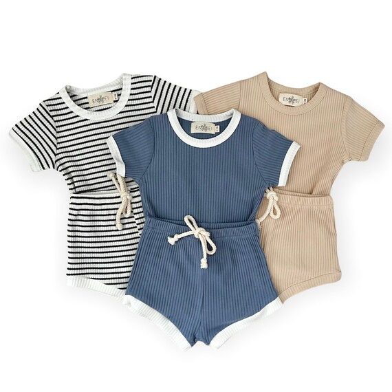 Baby Ribbed Tee and Short Set  Toddler Clothing Sets Shower | Etsy | Etsy (US)