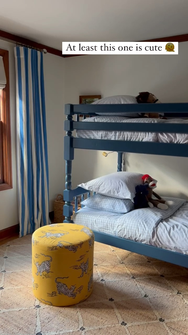 How is it that in 6.5 years of parenting no one has ever told me how hard it is to make a bunkbed… and somehow it didn’t occur to me until I was putting on all this cute matching bedding that my 4 and 6-year-olds do not make the bed themselves—it’s all me climbing up there. (I have been teaching them to strip the sheets, but that only gets us halfway there.) 
This adorable crisp cotton percale bedding is from  @petiteplume and I linked other sources in this post in LTK!

#LTKKids #LTKFamily #LTKHome