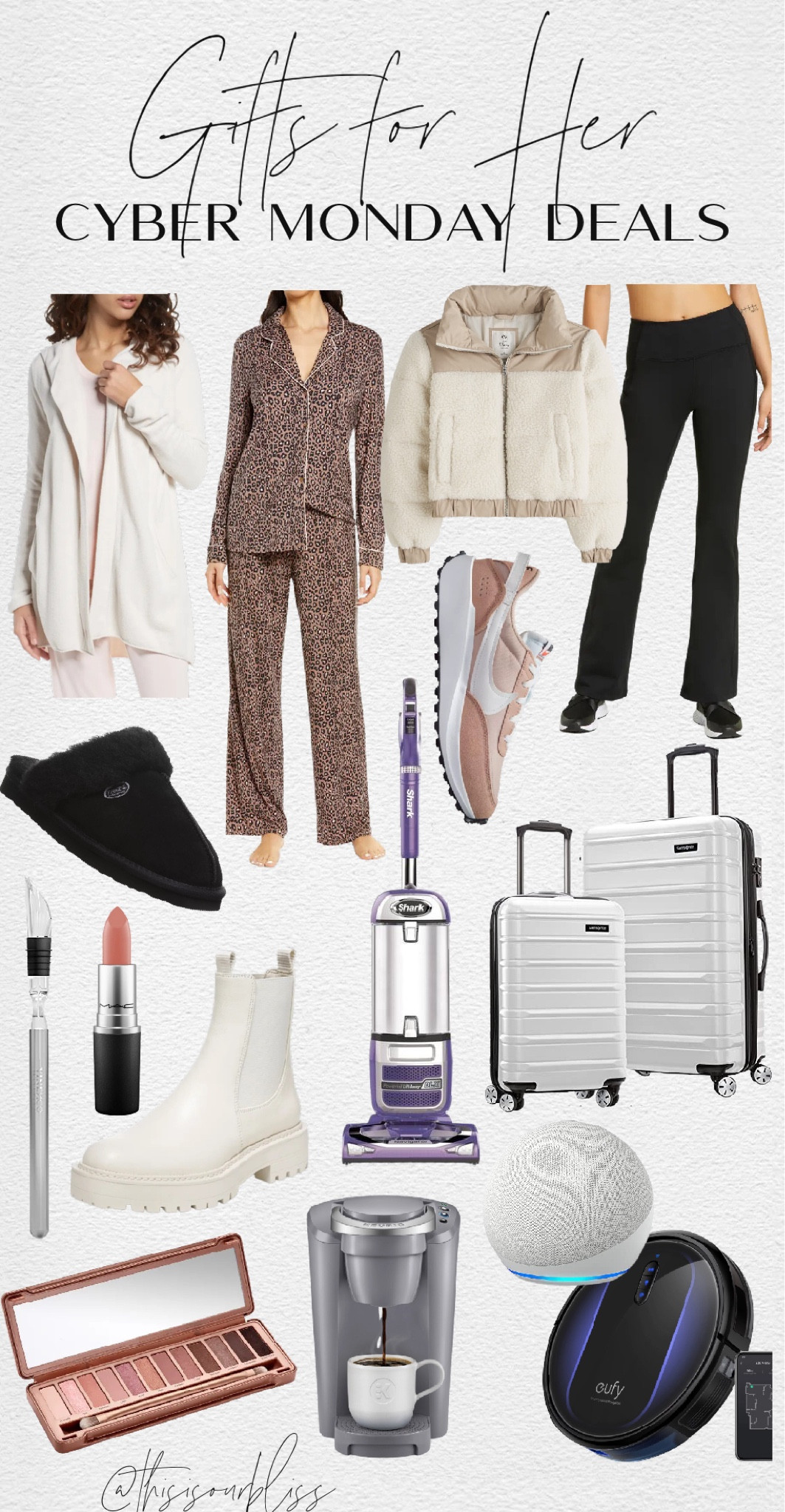 Gift ideas for her all on sale for cyber Monday! Cyber Monday deals for her!! 

#LTKGiftGuide #LTKsalealert #LTKHoliday