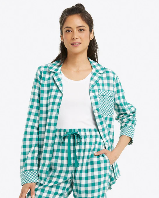 DJ x Lands' End Women's Long Sleeve Flannel Pajama Top | Draper James (US)
