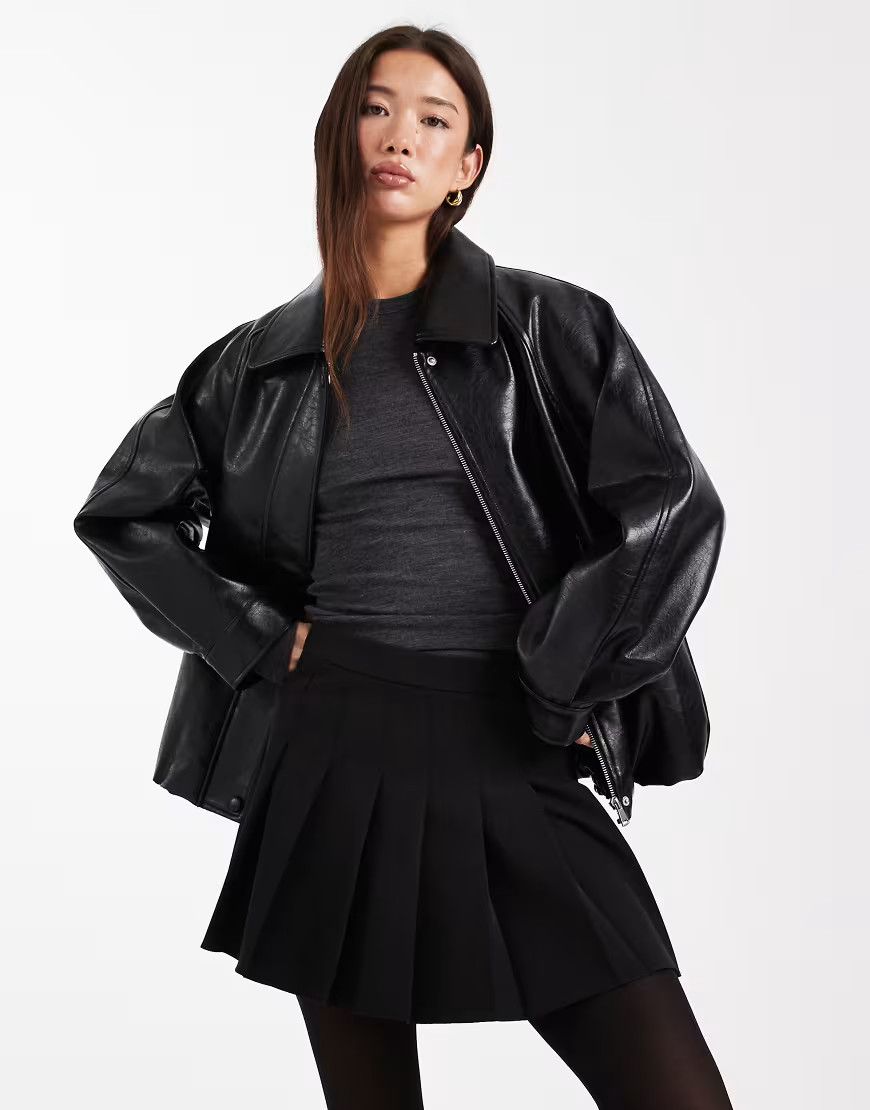 ASOS DESIGN pleated mini skirt in black | ASOS (Global)