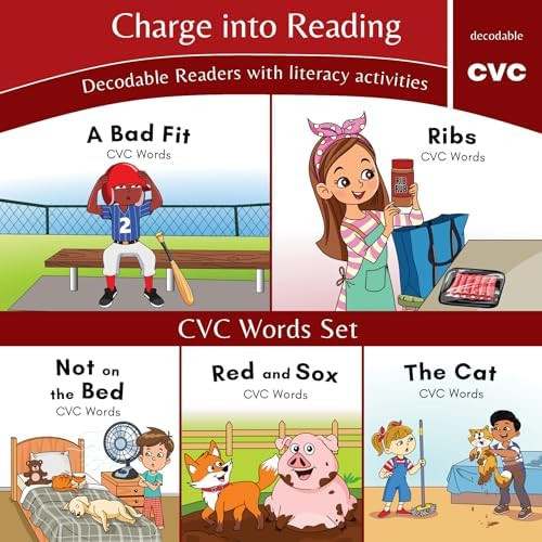 Charge into Reading Decodable Books (Stage 1.5): 5 CVC Decodable Readers to Help Kindergarten and... | Amazon (US)