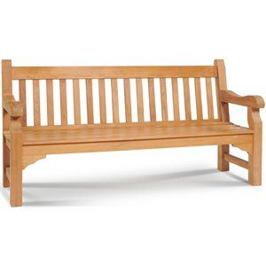 HiTeak Furniture Exbury Teak Wooden Patio Bench in Natural | Homesquare