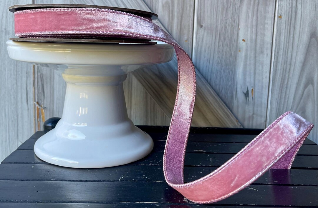 D Stevens, 10 Yards, 1 Inch Wired Ribbon, Pink Velvet Ribbon, Ribbon, Pink Ribbon, Holiday Ribbon... | Etsy (US)
