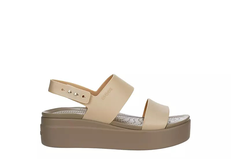 Crocs Womens Brooklyn Platform Wedge Sandal - Champagne | Rack Room Shoes