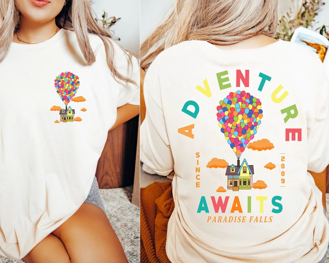 Two Sided up Balloon House Adventure Paradise Falls Since 2009 Comfort Colors Shirt, Retro Disney... | Etsy (US)