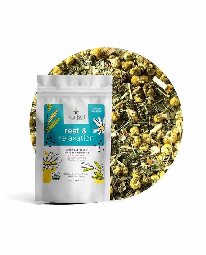 Nouriself Rest & Relaxation, organic loose-leaf calming tea for anxiety and stress relief, with w... | Amazon (US)