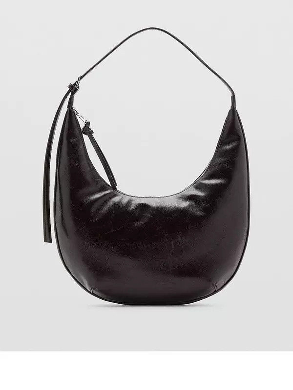 Mango Medium Oval Shoulder Bag- Brown | Very (UK)