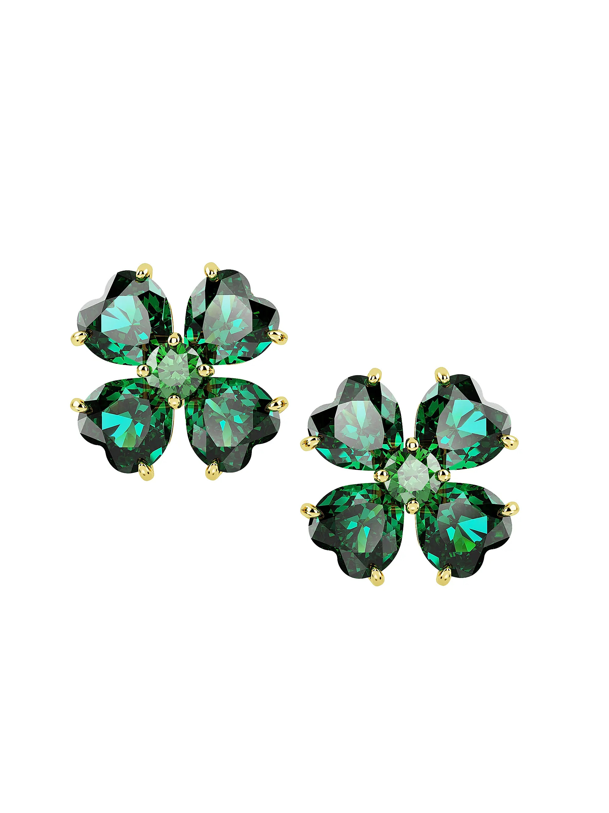 Idyllia Goldtone & Swarovski Crystal Four-Leaf Clover Stud Earrings | Saks Fifth Avenue