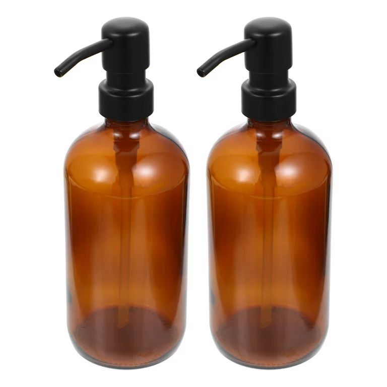 Bottles Pump Dispenser Bottle Glass Shampoo Soap Amber Empty Container Lotion Hand Liquid Pumps R... | Walmart (US)