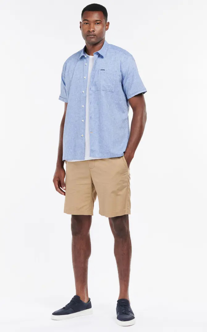 Barbour Nelson Linen & Cotton Button-Up Shirt | Nordstrom | Nordstrom