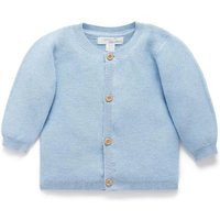 Purebaby Knit Cardigan - Blue Melange - Blue Melange / NB | Natural Baby Shower UK