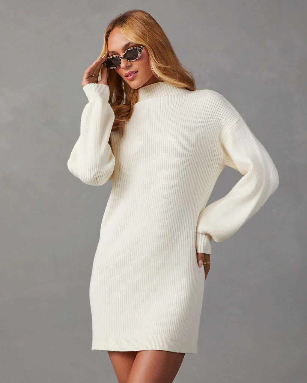 Anastasia Mock Neck Knit Sweater Dress | VICI