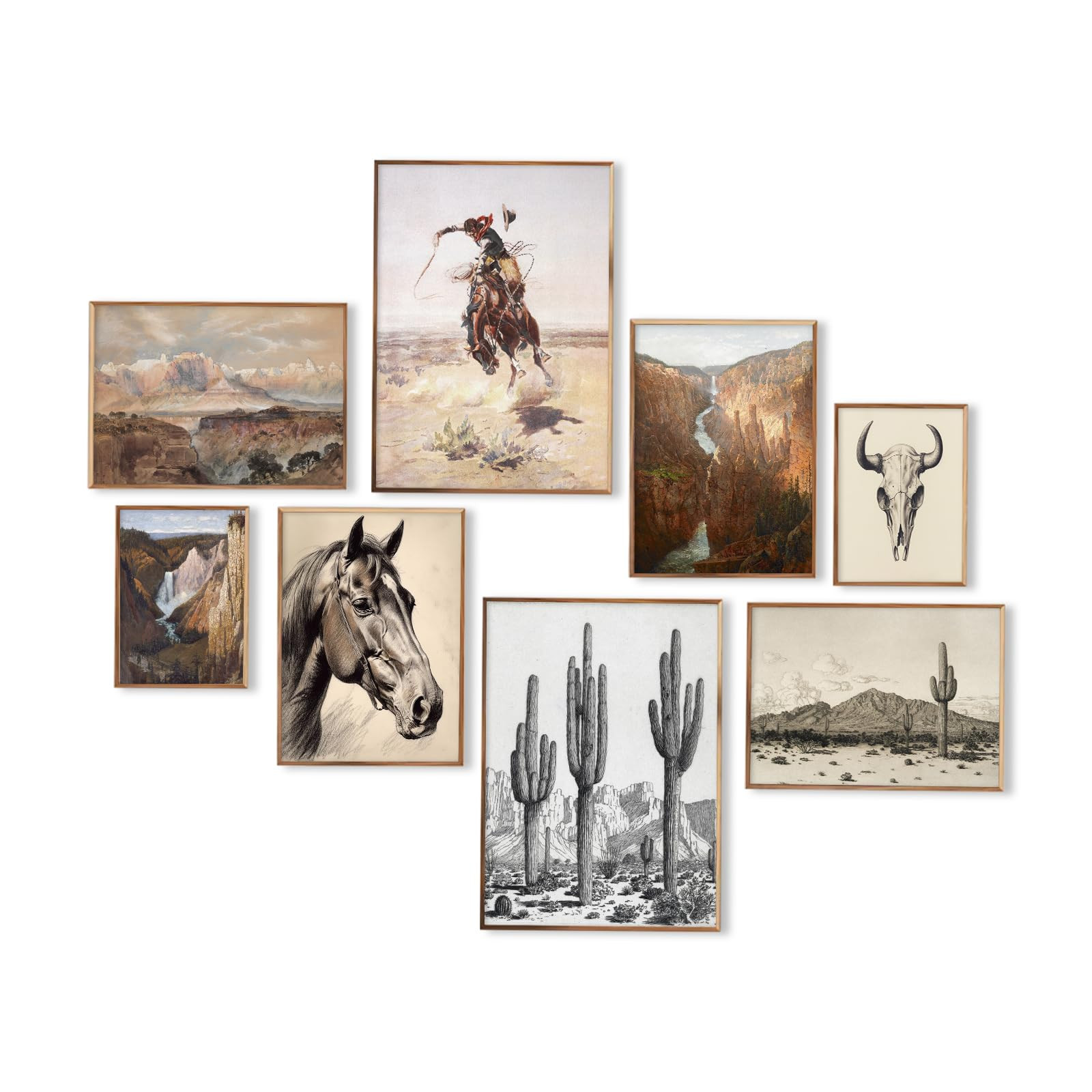 Western Decor Vintage Southwestern Wall Art,Farmhouse Wall Decor Western Cowboy Pictures,Boho Ran... | Amazon (US)