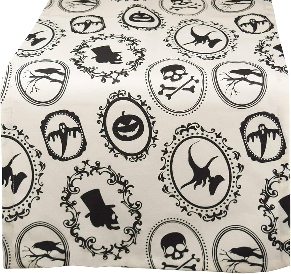 DII Halloween Party Tabletop Decor, Reusable & Machine Washable Cotton Fabric, Table Runner, 14x7... | Amazon (US)