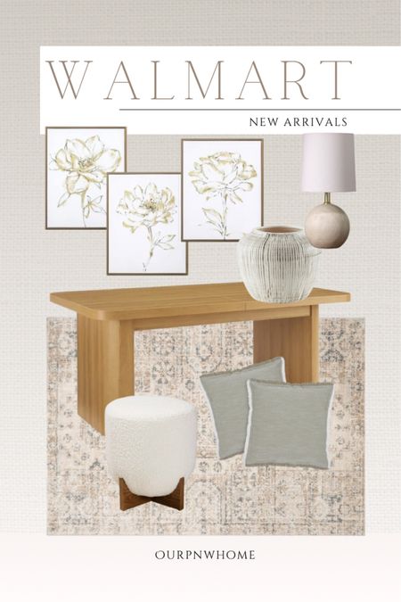 NEW spring home finds at Walmart!

Neutral area rug, dining room table, green throw pillows, accent pillows, spring home decor, table lamp, neutral home, botanical wall art, floral wall art, off-white vase, modern ottoman, boucle ottoman

#LTKSeasonal #LTKstyletip #LTKhome
