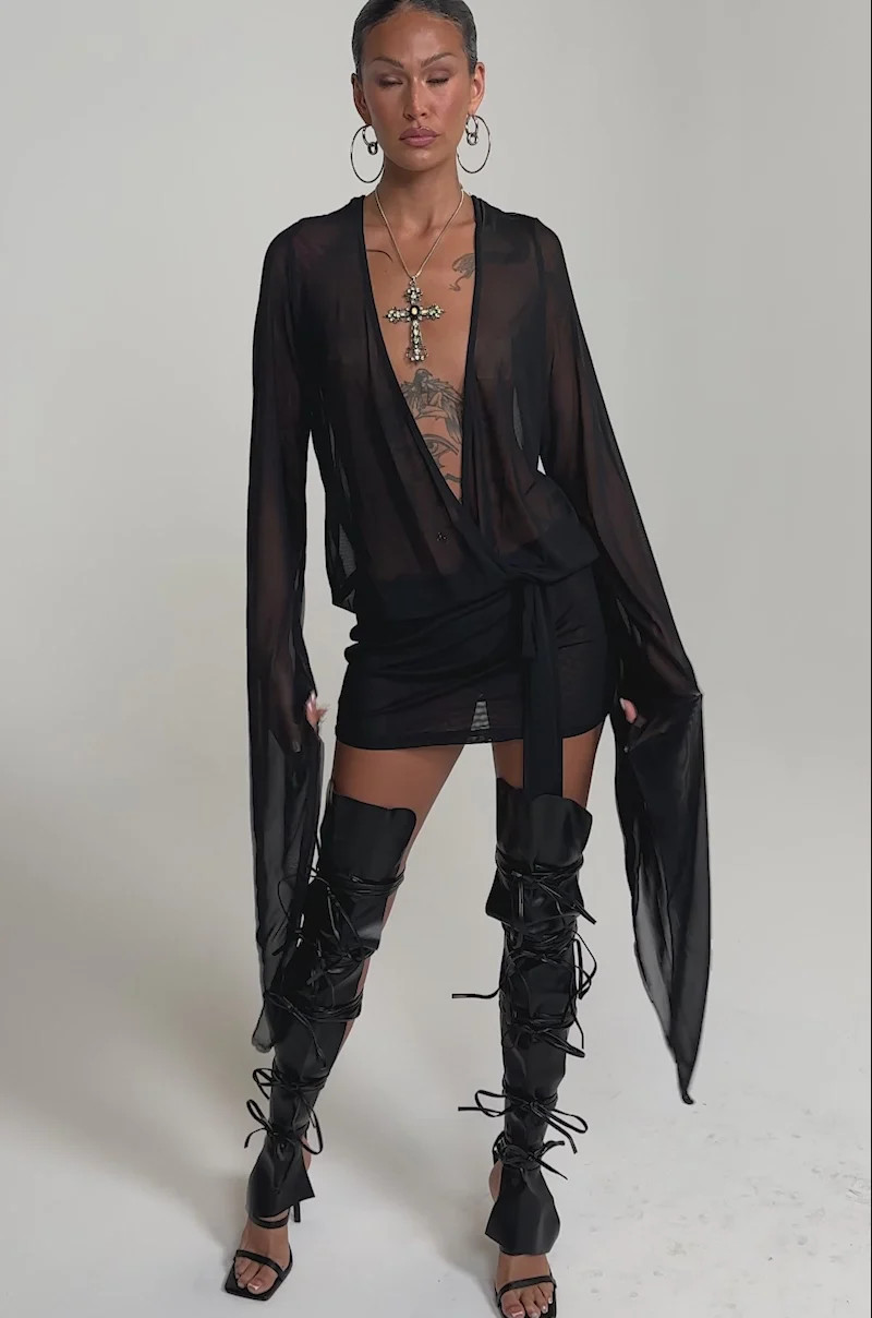 SHEER AFFECTION MESH MINI DRESS | AKIRA