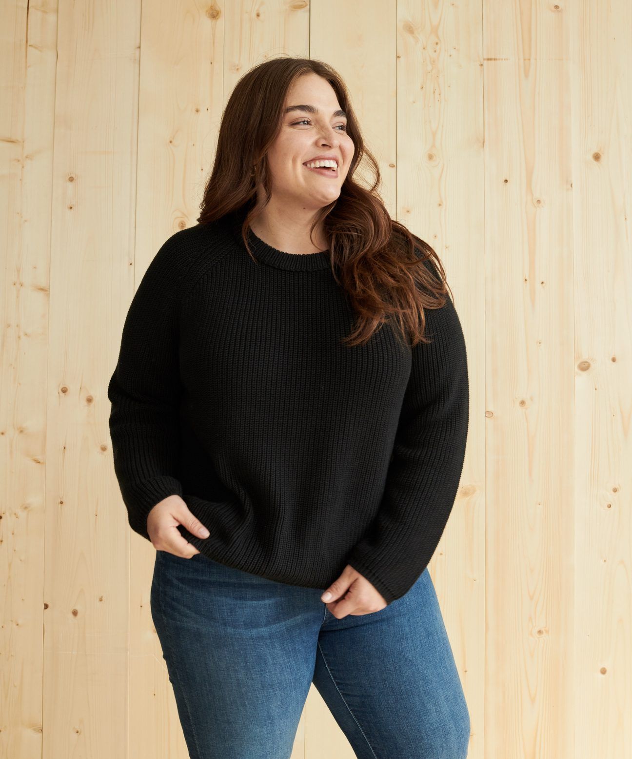 Cotton Fisherman Sweater - Black | Jenni Kayne | Jenni Kayne