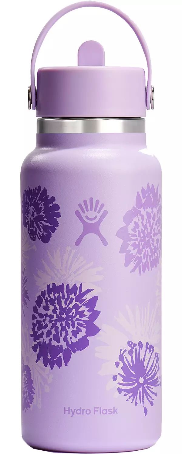 Hydro Flask 32 oz. Wide Mouth Bottle with Flex Straw Cap - Blossom Burst Collection | Dick's Spor... | Dick's Sporting Goods