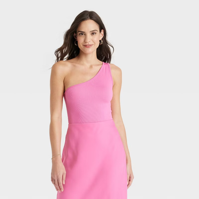 Women's Slim Fit Seamless One Shoulder Tank - A New Day™ | Target