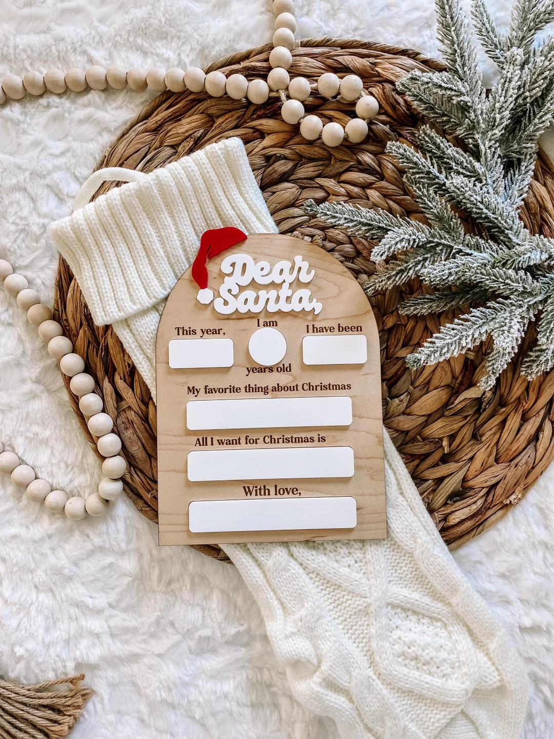 Dear Santa Christmas Board Reusable Christmas List Sign Letter to Santa Decor Dry Erase Holiday D... | Etsy (US)