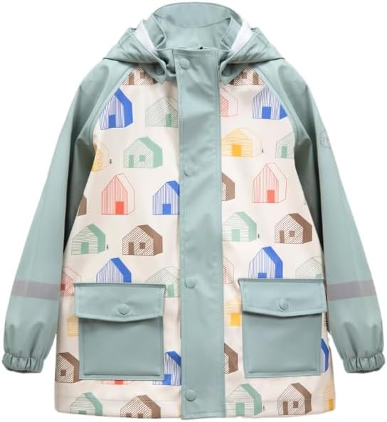 7AM Rain Jacket Kids - Unisex Kids Waterproof Coat with Removable Hood, Quick Dry & Stylish, Fun ... | Amazon (US)