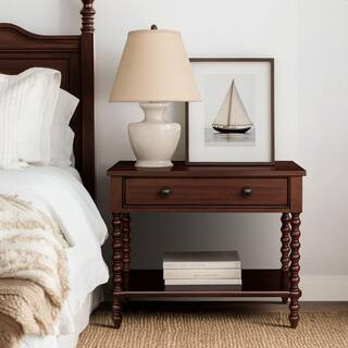 Beckett Morocco Brown 1 Drawer 32 in. W Large Nightstand | The Home Depot