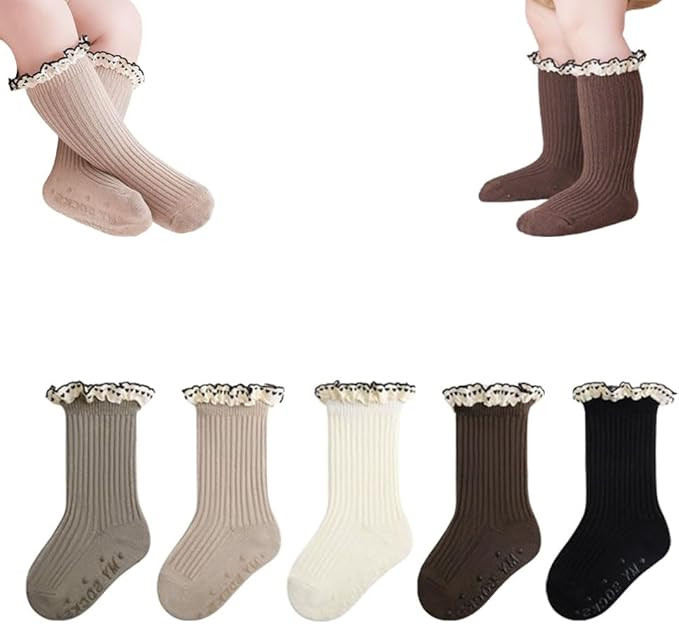 Baby Girls Socks Toddlers Ruffle Girl's Frilly Baby Summer Solid Mesh Crew Socks | Amazon (US)