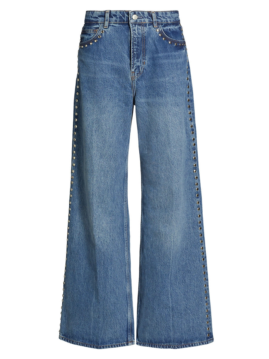 Women's Cary Studded Wide-Leg Jeans - Chesapeake Studded - Size 26 | Saks Fifth Avenue