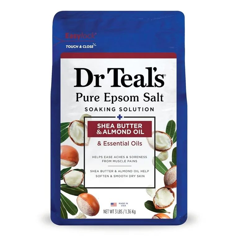 Dr Teal's Pure Epsom Salt Soak, Soften & Moisturize with Shea Butter & Almond Oil, 3lbs | Walmart (US)
