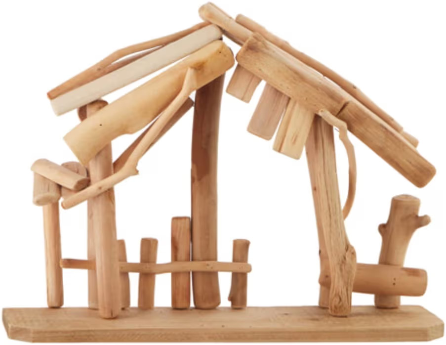 RAZ IMPORTS 15" WOODEN CRECHE MADE OF DRIFTWOOD FOR YOUR NATIVITY | Amazon (US)