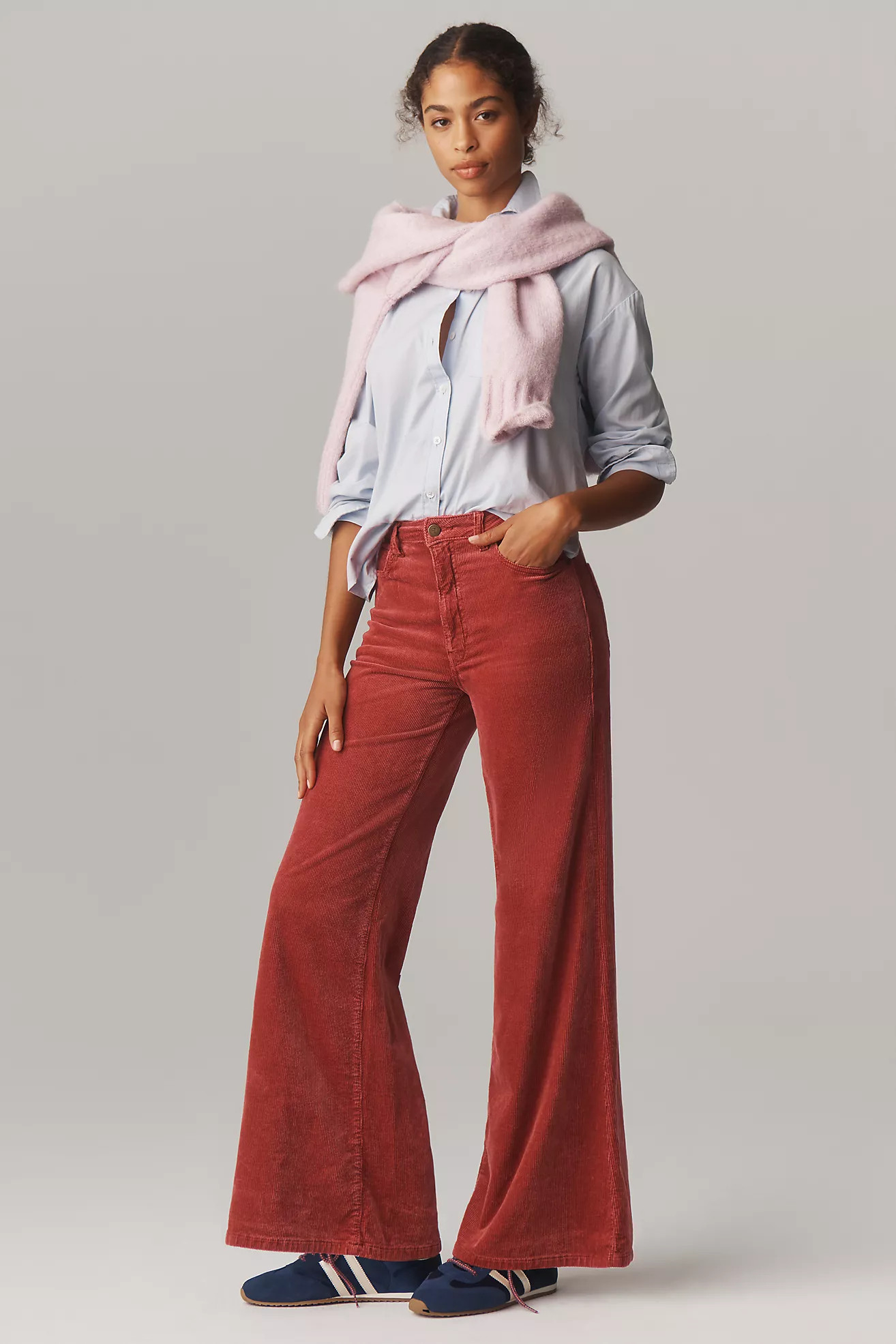 The Robbie Corduroy High-Rise Flare Jeans by Pilcro | Anthropologie (US)