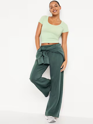 Exhale Seamless Cropped Rib T-Shirt | Old Navy (US)