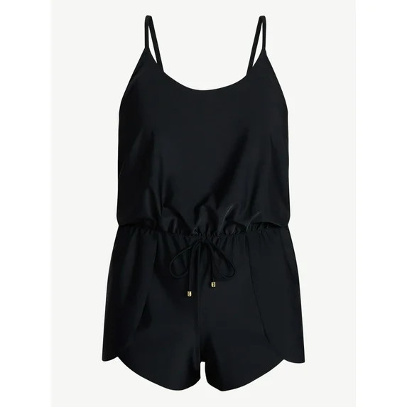 Time and Tru Women's and Women's Plus Size Tank Romper Swimsuit, Sizes XS-3X | Walmart (US)