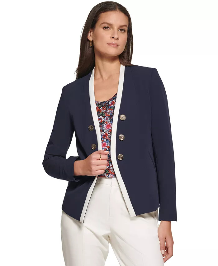 Tommy Hilfiger Women's Faux Double-Breasted Blazer - Macy's | Macy's