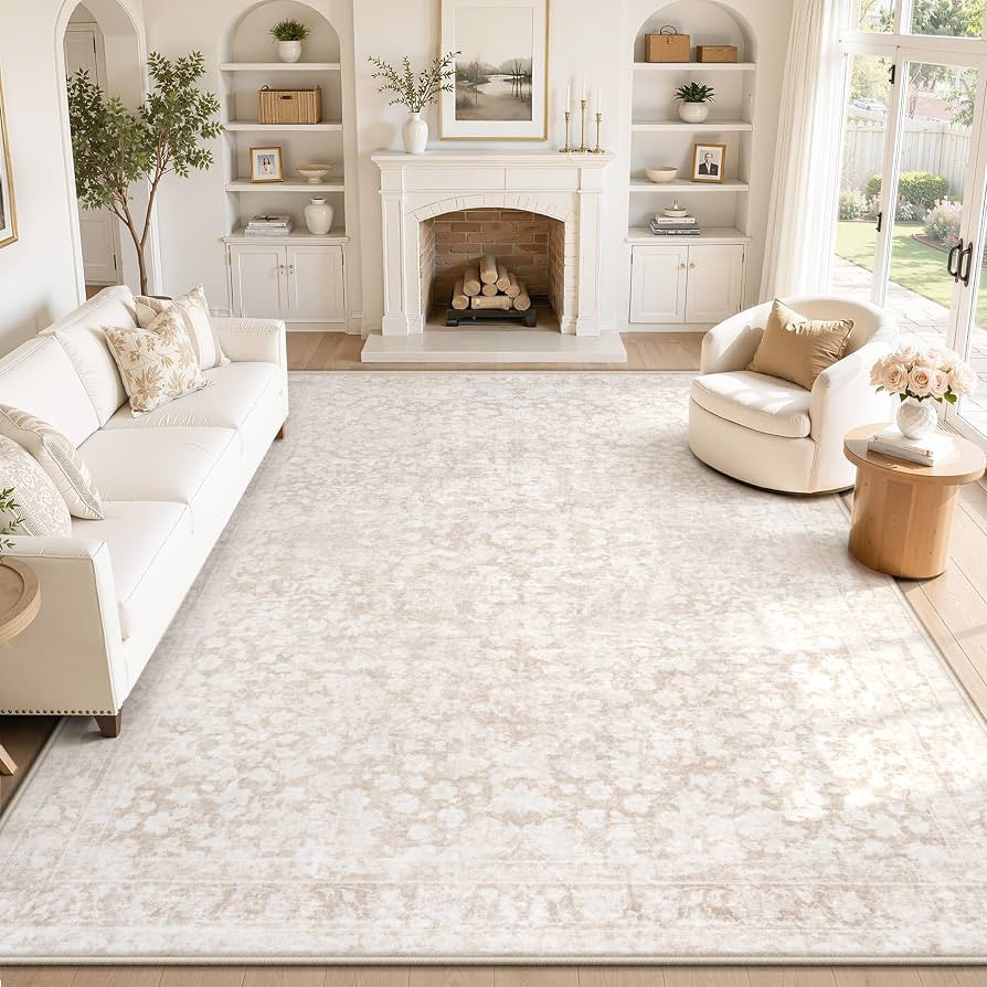 9x12 Area Rug for Living Room: Boho Vintage Washable Rug Non-Slip Soft Stain Repellent Area Rugs ... | Amazon (US)