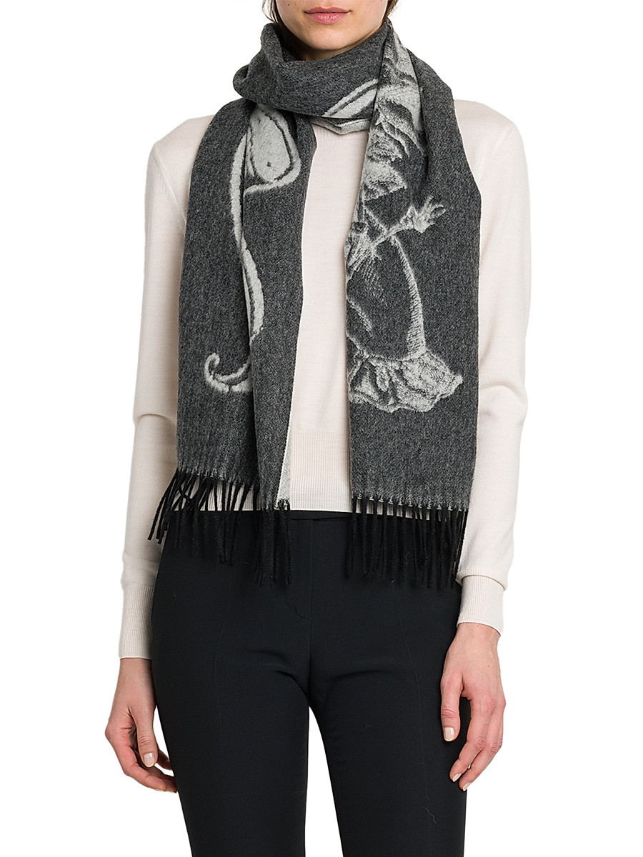 Women's Tattoo Cashmere-Wool Scarf - Black Ivory | Saks Fifth Avenue